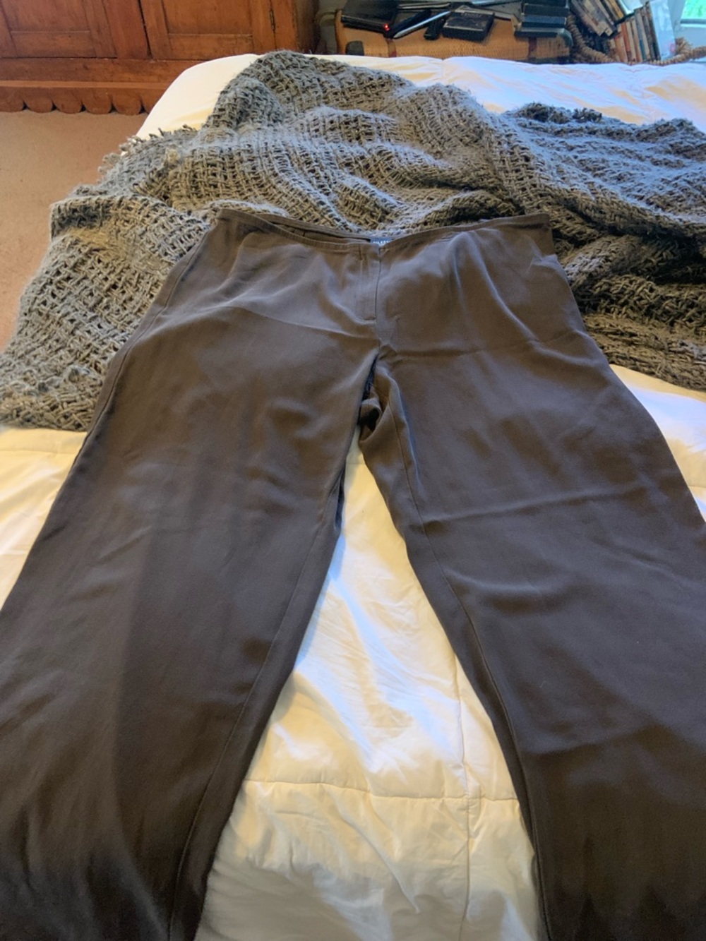 Eileen Fisher Brown Straight-Leg Trousers